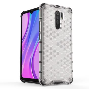 Хибриден калъф гръб Honeycomb Case Xiaomi Redmi 9 - прозрачен