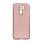 Силиконов калъф гръб с кожа Luxury Case Xiaomi Redmi 9 - розов