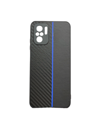 Силиконов калъф гръб Moto Carbon Case Xiaomi Redmi Note 10 - синя лента