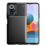 Силиконов калъф гръб Auto Focus Carbon Case Xiaomi Redmi Note 10 Pro - черен