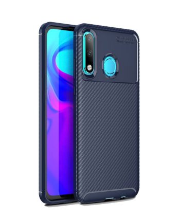Силиконов калъф гръб Auto Focus Carbon Case Huawei P30 Lite - син