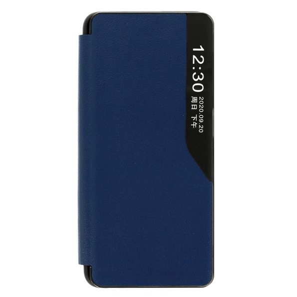 Кожен калъф тефтер / Smart View Case / Xiaomi Redmi 9C - син