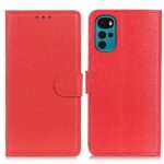 Кожен калъф тефтер / book type / Motorola Moto G22 / Moto E32 - червен