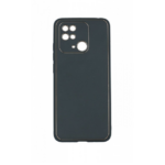 Силиконов калъф гръб с кожа Luxury Case Xiaomi Redmi 10C - графит