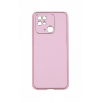 Силиконов калъф гръб с кожа Luxury Case Xiaomi Redmi 10C - розов