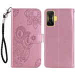 Кожен калъф тефтер / book type / Xiaomi Poco F4 GT - rose-gold бухал