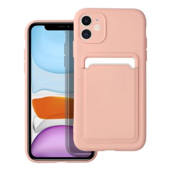 Силиконов калъф гръб Card Case iPhone 11 - розов
