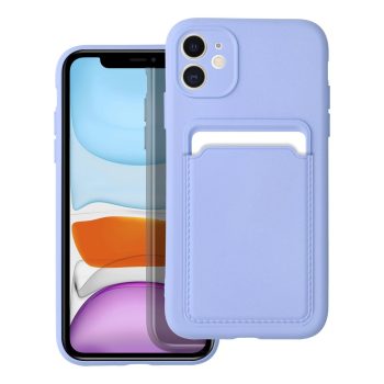 Силиконов калъф гръб Card Case iPhone 11 - лилав