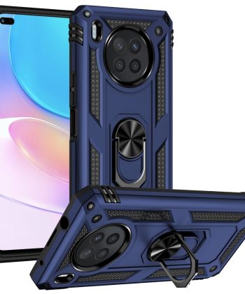Хибриден калъф гръб Armor Ring Holder Kickstand Case Huawei Nova 8i / Honor 50 Lite - син