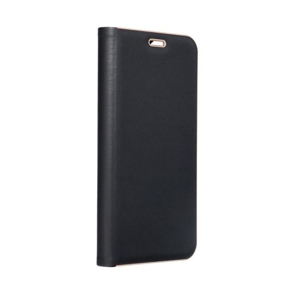 Кожен калъф тефтер / Luna book gold / Xiaomi Redmi 9A - черен