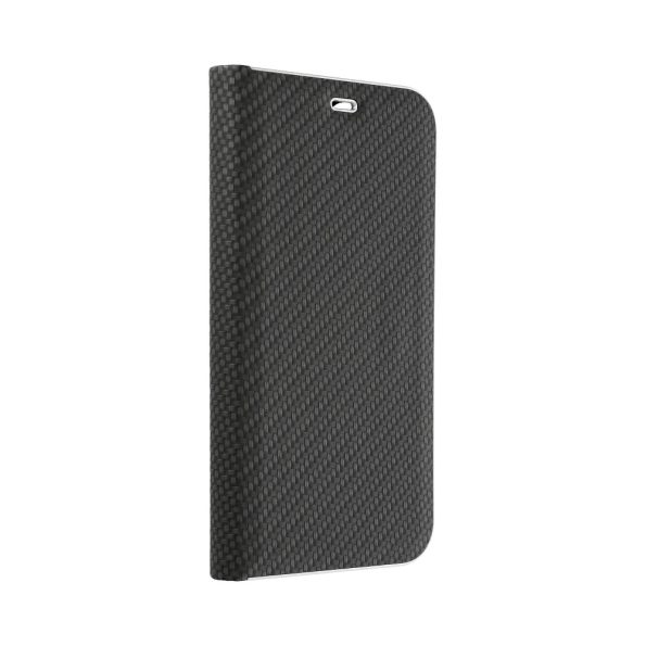 Кожен калъф тефтер / Luna Book Carbon / Xiaomi Redmi 9C - черен