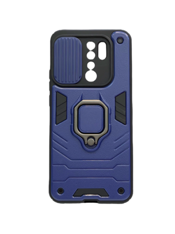 Хибриден калъф гръб Ring Armor Lens Case Xiaomi Redmi 9 - син