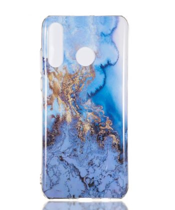 Силиконов калъф гръб Huawei P30 Lite - син мрамор