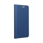 Кожен калъф тефтер / Luna book carbon / Xiaomi Redmi 10 - син