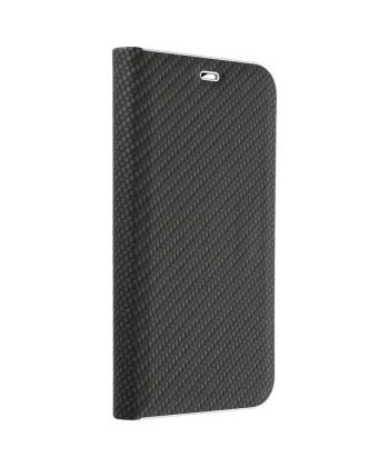 Кожен калъф тефтер / Luna Book Carbon / Huawei P30 Lite - черен