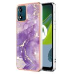Силиконов калъф гръб IMD Case Motorola Moto E13 - лилав мрамор