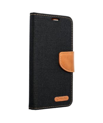 Кожен калъф тефтер / Canvas book / Samsung Galaxy S24 - черен