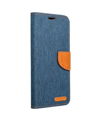 Кожен калъф тефтер / Canvas book / Samsung Galaxy S24 - син