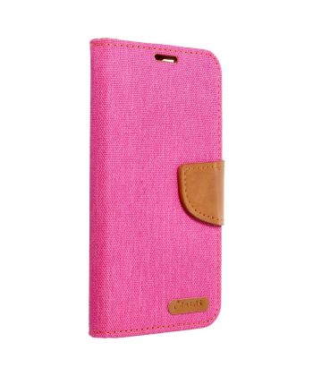 Кожен калъф тефтер / Canvas book / Samsung Galaxy S24 - розов