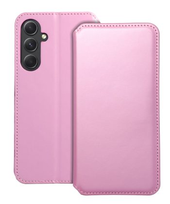 Кожен калъф тефтер / Dual Pocket book / Samsung Galaxy S24 - розов