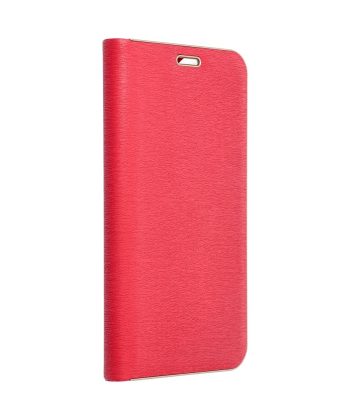 Кожен калъф тефтер / Luna book gold / Samsung Galaxy S24 - червен