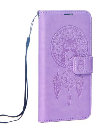 Кожен калъф тефтер / MEZZO book / Samsung Galaxy S24 - лилав Dreamcatcher