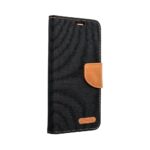 Кожен калъф тефтер / Canvas book / Xiaomi Redmi 13C - черен