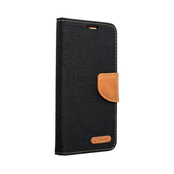 Кожен калъф тефтер / Canvas book / Xiaomi Redmi 13C - черен