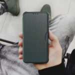 Кожен калъф тефтер / Razor Carbon book / Xiaomi Redmi 13C - зелен