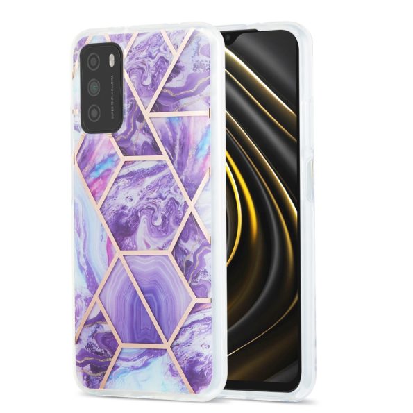 Силиконов калъф гръб IMD Case Xiaomi Redmi 9T - лилав мрамор
